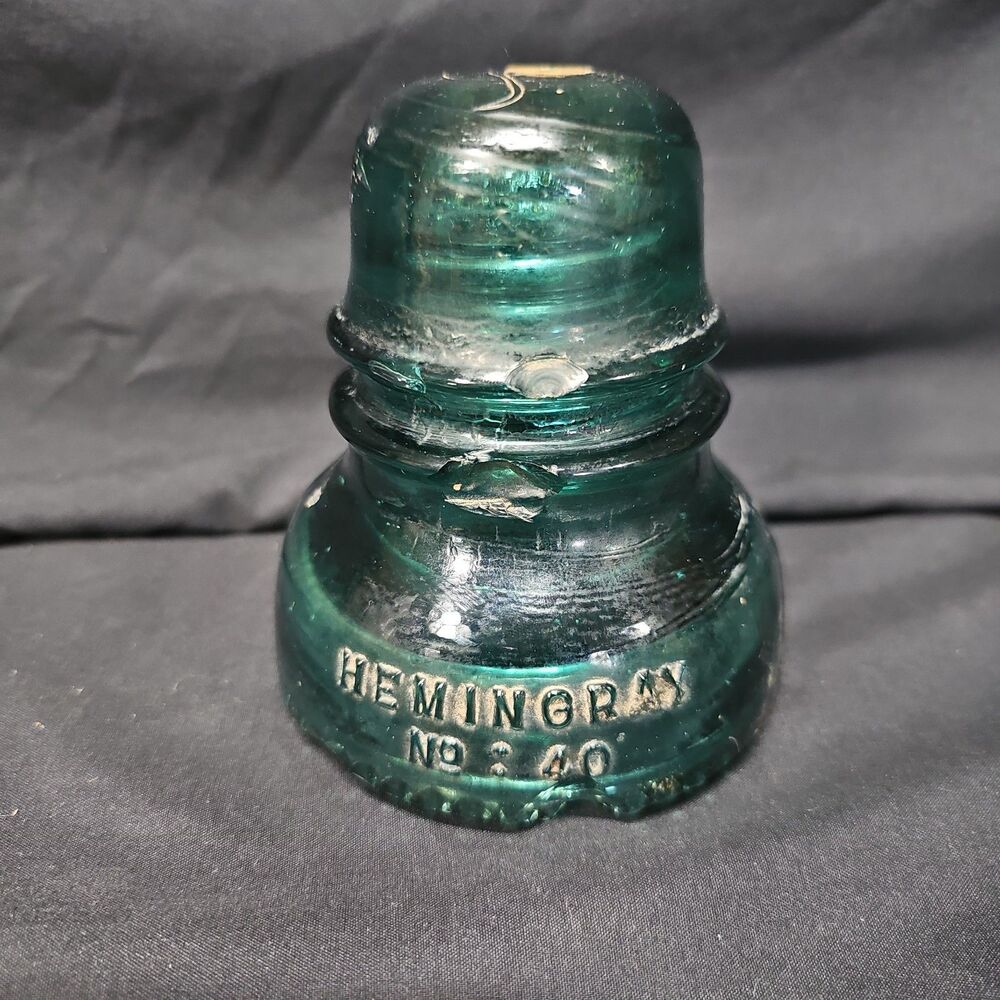 Antique Insulator Hemingray no 40 1893 Green Glass